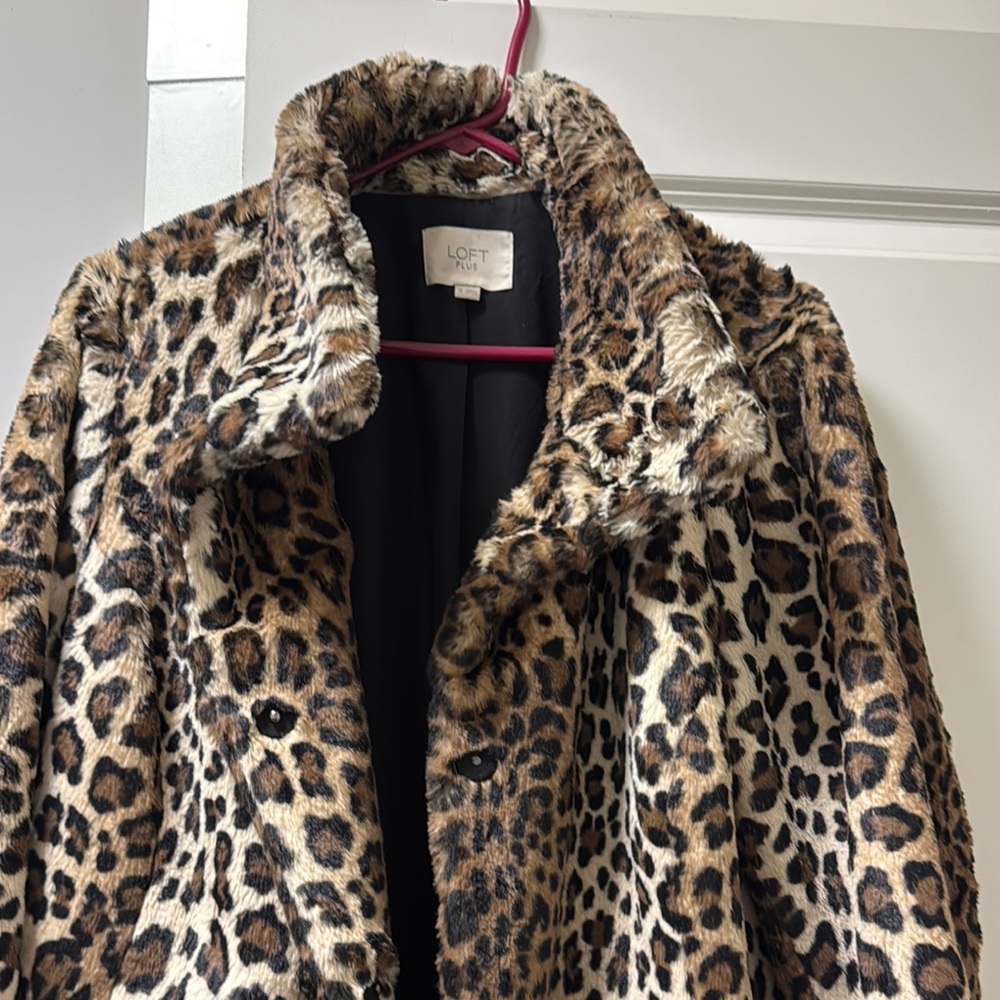 LOFT Brown and Black Teddy Jacket Plush Faux Fur